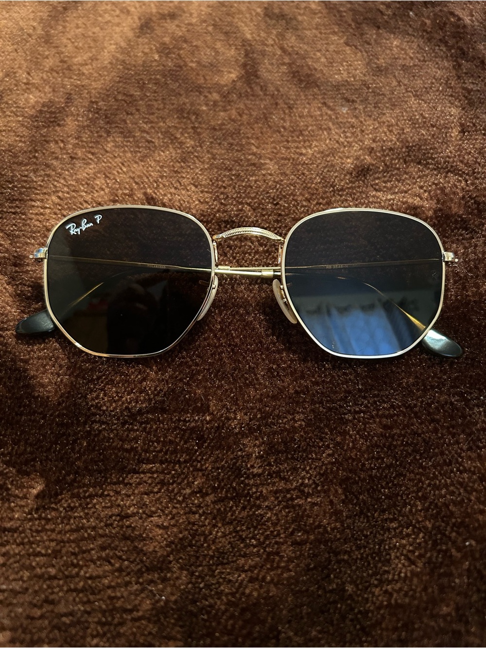 Ray-Ban Gold Frame Polarized Sunglasses